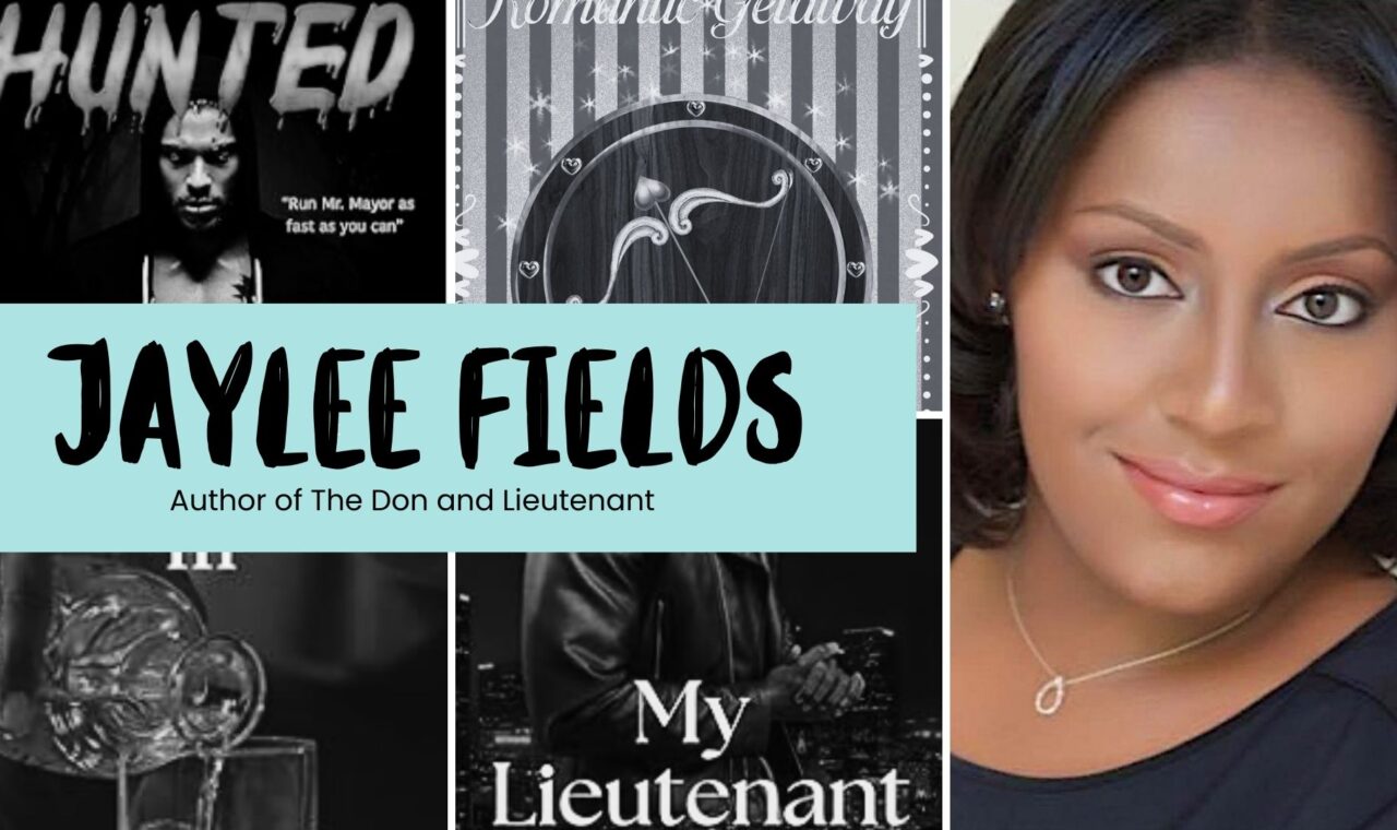 Author Spotlight: Jaylee Fields - Smiling Black woman with short, straight black hair and neutral makeup, wearing a black top and a delicate necklace.