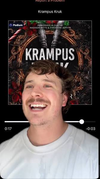 PB Squamer doing a book review on audiobook romance about Krampus on tiktok. 